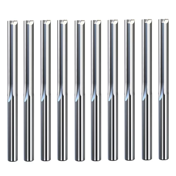 Slot reto Fresa, Tungsten Carbide End Mill, CNC Router Bit, Ferramentas Bit Gravura, Haste 2 Flauta, 10 PCs/Lot, 3.175mm