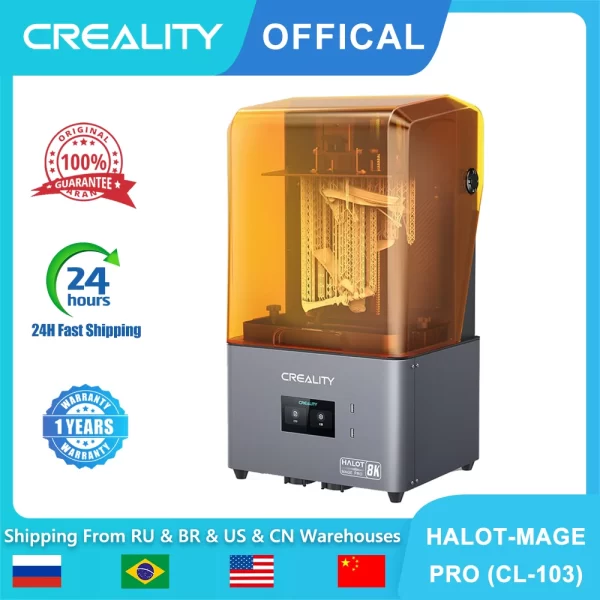 Creality HALOT MAGE Pro Resina 8K Impressora 3D com Resina Inteligente Bomba 10.3 “Tela Monocromática 170 mm/h Velocidade de Impressão CL 103 Impressoras