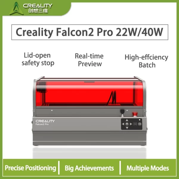 Creality falcon 2 máquina de gravação a laser pro-inteligente, máquina de corte integrada, com 1.6w, 40w