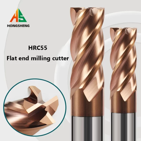 HRC55 Carbide End Mill 4 Flautas Metal Aço Tungstênio Fresa Liga Revestimento Ferramenta de Corte CNC Maching 1 2 3 4 5 6 7 8 9-20MM