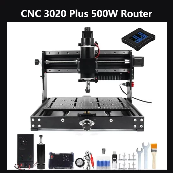 CNC 3020 Plus Max Máquina De Gravura, Eixo De Madeira, Roteador para Metal e Acrílico, Máquina De Corte De Fresagem, Gravador A Laser 40W, 500W