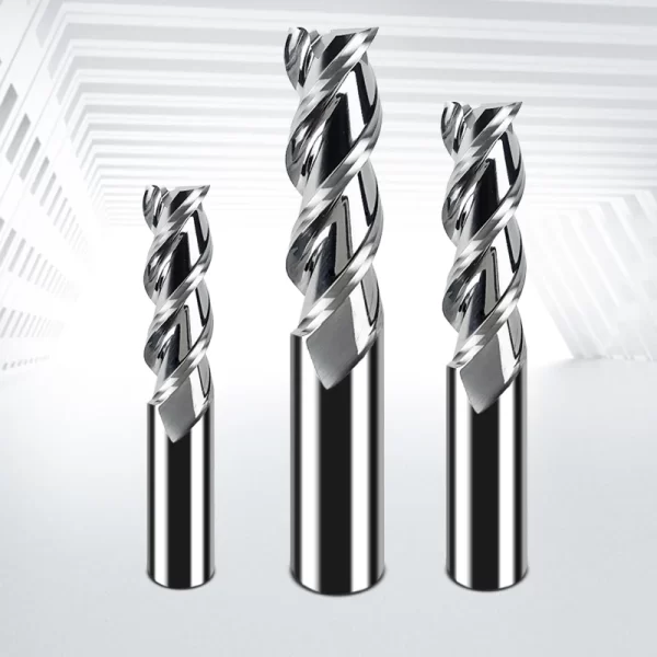 Ferramenta de trituração do aço do tungstênio, 3 flauta carboneto, moinho liso da extremidade para a liga de alumínio e a madeira, Hrc55, 1-20mm