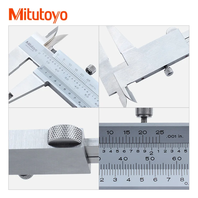 Mitutoyo Measurement Scale Gauges Pinças Vernier, Ferramentas de aço inoxidável, 6 ", 0-150mm, 200mm, 300mm, 0.02mm, 001in, 530-104 - Image 6