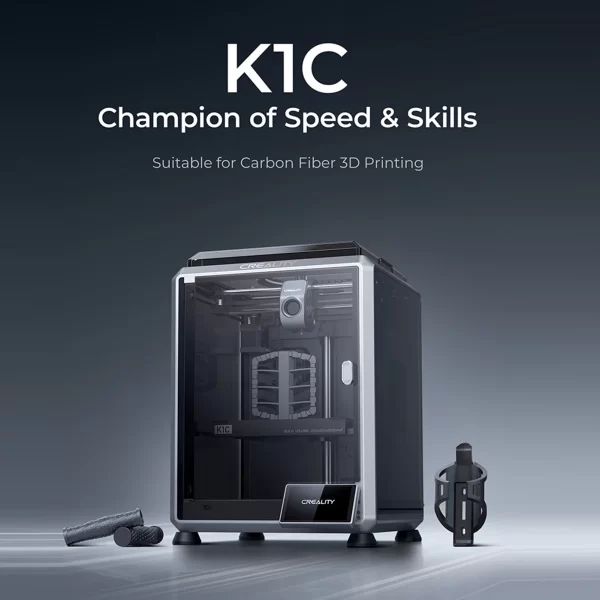 Creality-K1C Impressora 3D FDM de alta velocidade, 600mm s, impressora FDM com câmera Al, experimento Kit Hot End All-Metal, auto nivelamento
