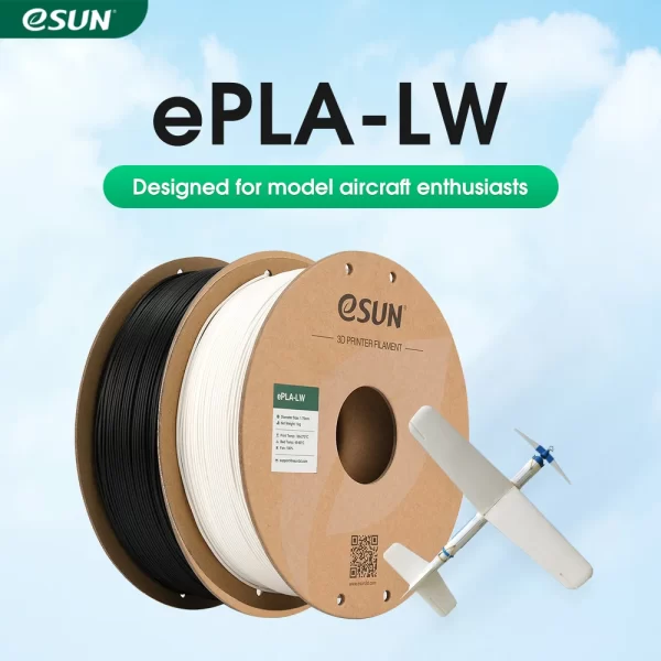 ESUN PLA-LW 3D Filamento 1.75mm 1KG 2.2LBS Filamento de Impressão 3D Light Weight espuma Material para aeronaves Impressora 3D