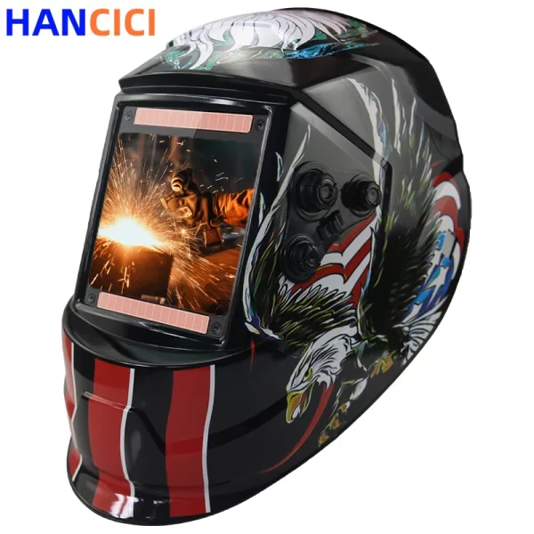 Máscara protetora de soldagem de janela grande, adequada para soldadores, máscara facial completa, desgaste, arco, soldagem anti-reflexo