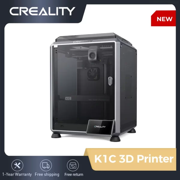 Creality-Auto Nivelamento Robusto Extrusora Direta, Impressora 3D K1C, 600mm, s, Bico Tri-metal, Atualização de impressão a 300 °C, K1 com câmera AI