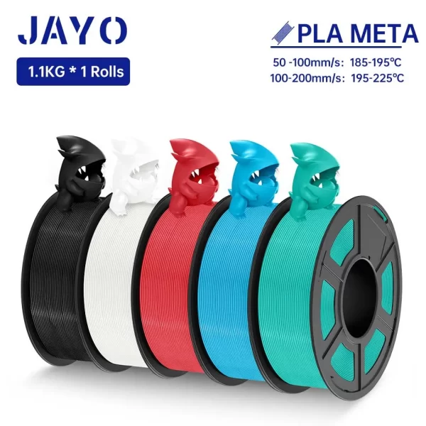 JAYO-PLA Meta filamento para impressora 3D FDM, materiais de impressão, dureza suave, 1,75mm, 5 rolos, 1,1 kg