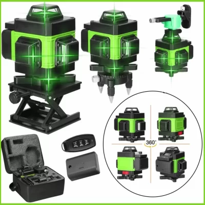Nível Laser 3 ° Máquina Auto-Nivelamento, Ferramenta de Nivelamento da Bateria, Níveis Vertical e Horizontal, 3D, 4D, 12 Linhas, 16 Linhas