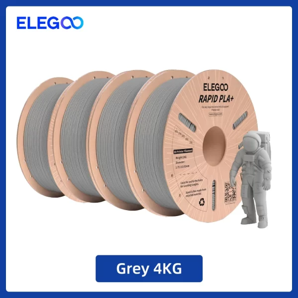 ELEGOO-3D PLA Plus Filament Set, impressão de alta velocidade, precisão dimensional, 1,75mm, 1,75mm, 30-600 mm/s, +/-0,02mm, 2pcs x 1kg