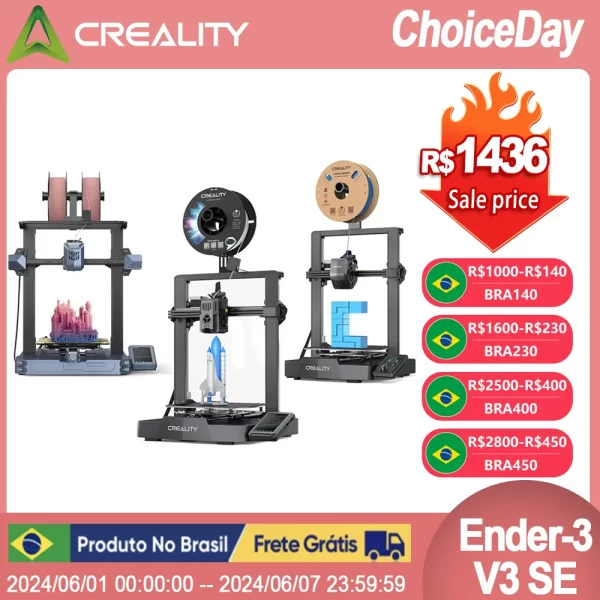 Creality-Ender-3 V3 KE 500mm s, velocidade de impressão rápida, autoteste, One Tap, trilho linear do eixo X, ventiladores duplos, Ender 3, V3 SE, CR 10 SE