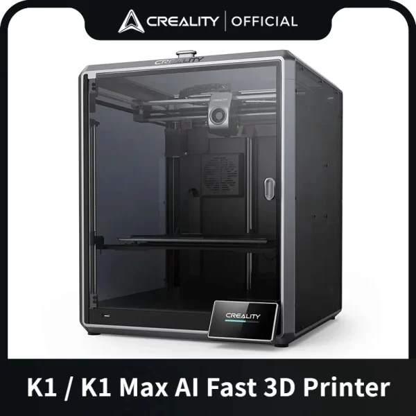 Creality-Max/K1 Impressora 3D, 600mm, Velocidade de Impressão S, Estrutura Estável, Câmara Fechada, Ventilador Duplo, Extrusora de Drive Direto
