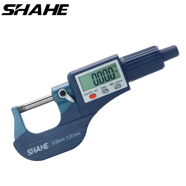 SHAHE-Micrômetro externo eletrônico, micrômetro digital, calibre digital do calibre, 0.001mm, 0-25mm
