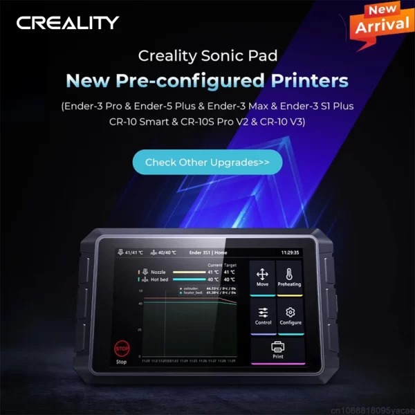 A cópia do sistema 2-5x da almofada sônica de creality klipper acelera a ram 2g rom 8g 7.0 screen touch tela de toque para a impressora Ender-3V2/3s1/3s1pro fdm 3d