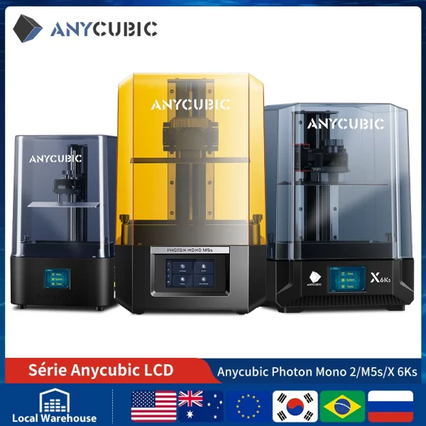 Resina LCD Anycubic DLP SLA para impressora 3D, Photon Mono 2, X 6Ks, M5, M5s Pro, M3 Max, D2, Wash and Cure 3, 3 Plus, Max