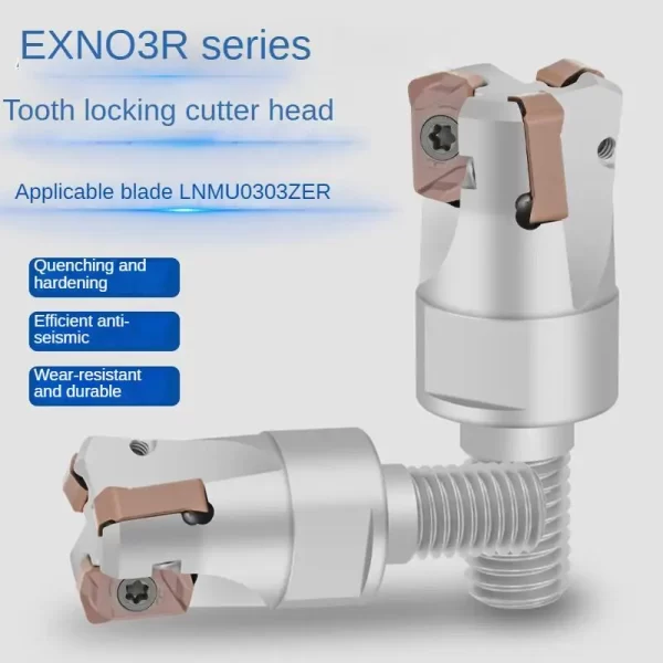 EXN03R Fresa Cabeça, Alimentação Rápida, Bloqueio, Tipo de Dente, Aço De Tungstênio, Resistente Ao Desgaste, Lâmina LNMU0303