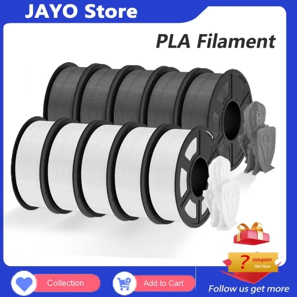 JAYO-PLA Filamento para Impressora 3D, Bambu FDM, Neond Wound, Materiais de Impressão, 1.1kg, 1.75mm, +/-0.02mm