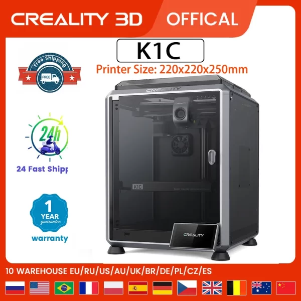 Creality-Auto Nivelamento Robusto Extrusora Direta, Impressora 3D K1C, 600mm por s, Atualização K1 com AI Camera
