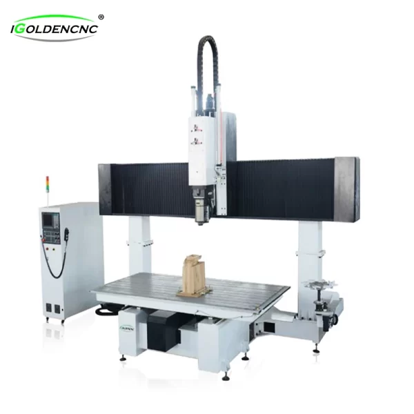 Máquina Cnc Router 5 eixos Dimensões X1200 x Y2000 x Z500 Giro 360º Com Magazine de Ferramentas Precisão 0.02mm