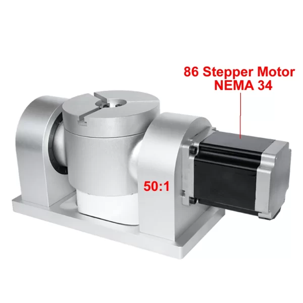 Motor deslizante CNC para fresadora, redutor de acionamento harmônico, eixo rotativo, taxa de redução de velocidade 50:1, NEMA34 86, 4 °, 5 °, A, C