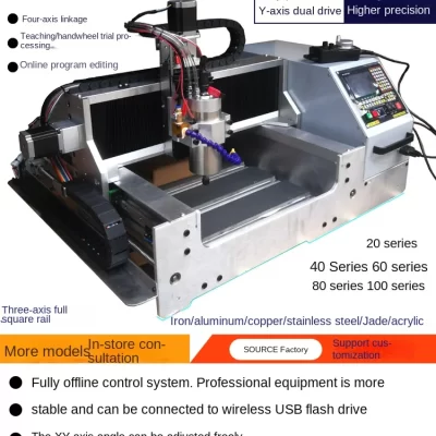 Máquina de gravura CNC em aço inoxidável, Reblading automático, três eixos, computador de quatro eixos, adequado para núcleo americano, 4030