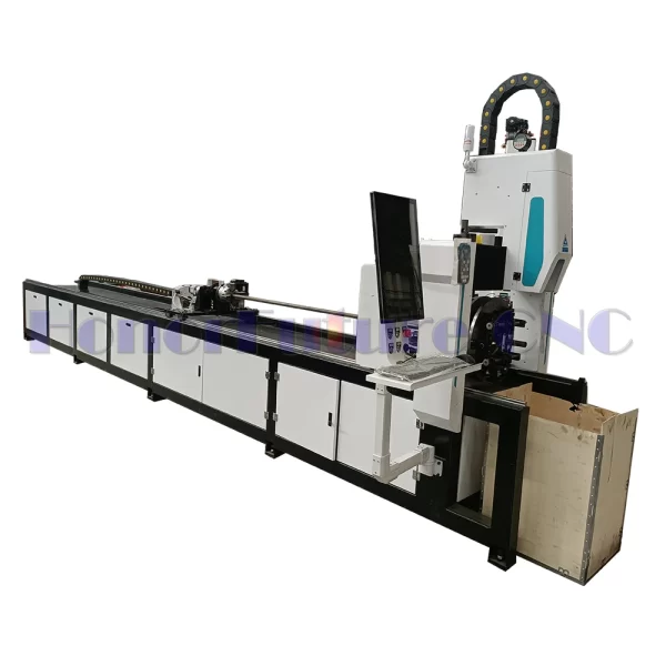 Máquina CNC corte de Tubo Fiber Laser 1500W Cutting Machine, 2 Chuck, 1500W de potência, para Metal Pipe Tube, sistema automático