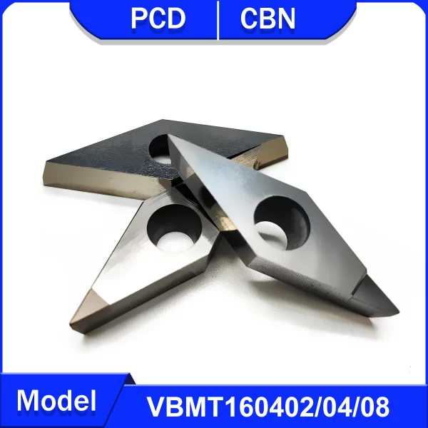 Máquina CNC torneamento ferramenta para processamento, aço duro, ferro fundido, VBMT 160402, VBMT160404, VBMT160408, PCD para alumínio cobre CBN