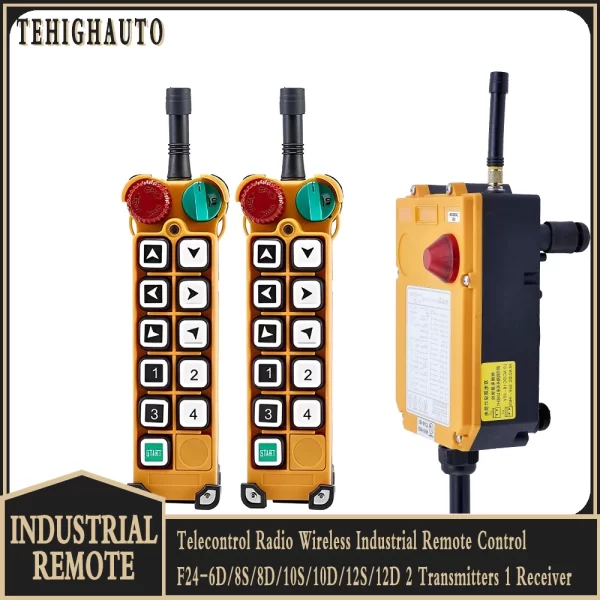 Elevador industrial sem fio do guindaste da grua do controle remoto F24-6D/24-8S/8D/F24-10S/F24-10D/F24-12S/F24-12D 1/2 Transmissores 1 receptor