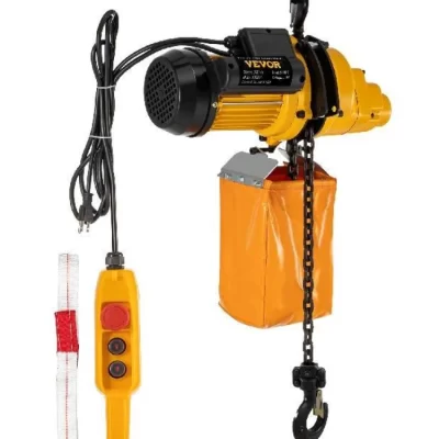 Guincho de talha elétrica, sistema de elevação, controle remoto com fio, interruptor de parada de emergência, 1300W, 15ft, 10ft