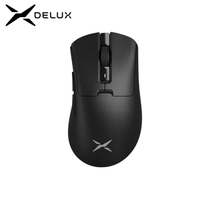 Delux-M900PRO Mouse sem fio para jogos, taxa de pesquisa ergonômica 8K, PAW3395, 63g, doca magnética de carregamento RGB para PC Gamer direito grande