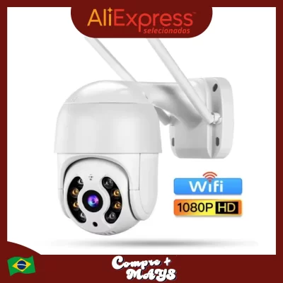 Câmera de Segurança Smart 1080p 20 FPS IP WiFi Icsee Mini Dome Visão Noturna Microfone Full HD Monitoramento Residencial