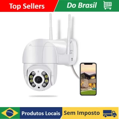 Câmera de Segurança Ip Wifi ABQ-A8, Câmera Ip Icsee Prova D'água Infravermelho Externa