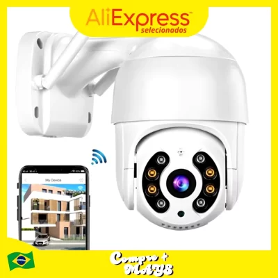 Câmera de Segurança Smart 1080p 20 FPS IP WiFi Icsee Mini Dome Visão Noturna Microfone Full HD Monitoramento Residencial