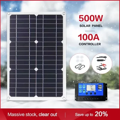 Painel Solar Portátil Impermeável, 500W, 12V, 18V, Porta USB, Energia Solar, 5V Battery Charger, Acampamento ao ar livre, Telefone Power Bank