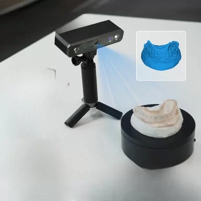 Mini varredor 3d portátil para o telefone móvel, portátil, elevada precisão, com luz azul