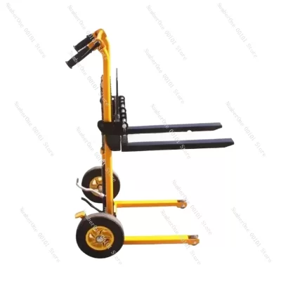 Empilhadeira com suporte de carga de 200kg, empilhador manual portátil, caminhão de elevação doméstico leve e pequeno, descarga hidráulica