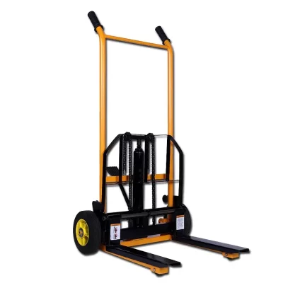 Empilhadeira pequena manual para casa, Mini empilhador, Elevador de manuseio hidráulico, Caminhão de carga e descarga,
