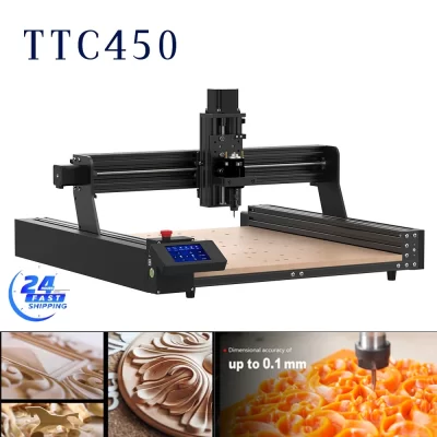 TwoTrees-CNC Router Milling Cutting Machine, Spindle Motor, GRBLLaser Gravador para Acrílico, PCB, PVC, Metal, Alumínio, TTC450, 500W