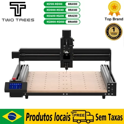 TWOTREES-TTC450 CNC Gravador a Laser para Madeira, Router Fresagem, Máquina de Corte, Máquina de Gravação a Laser para Acrílico, PCB, PVC, Metal