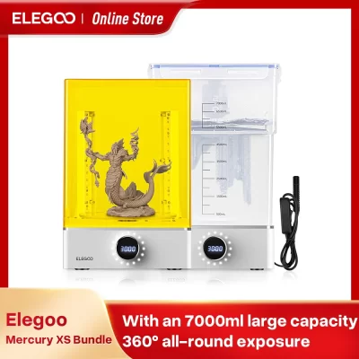 ELEGOO-Máquina de lavagem e cura do pacote Mercury XS, lavagem separada para resina grande 3D Print, compatível com Saturn 3 Ultra