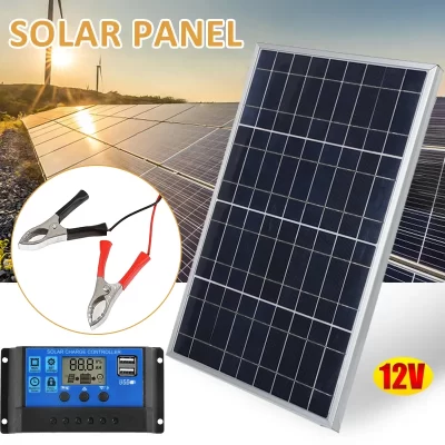 Kit de painel solar 300W 12V com controlador 10A-100A Porta USB Carregador de bateria solar portátil adequado para acampamento ao ar livre RV móvel