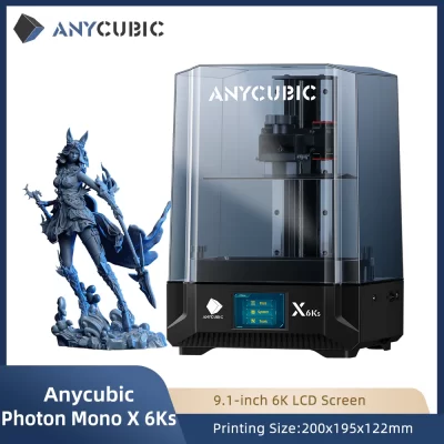 Anycúbico fóton mono x 6ks 9.1 polegadas 6k lcd sla impressora 3d de alta velocidade impressora de resina uv tamanho de impressão 200x196x122mm