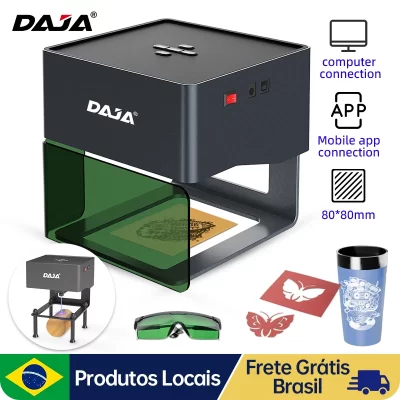 DAJA Mini Gravador A Laser Portátil, DIY Máquina Bluetooth, Dog Tag De Papel De Couro, Logotipo De Plástico De Madeira, CNC, DAJA DJ6