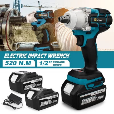 Brushless Chave de Impacto Elétrica, Chave Sem Fio, 1,2 "Chave De Fenda, Soquete Ferramentas Elétricas para Makita 18V Bateria, 520 N.M