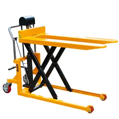 Estação hidráulica manual do caminhão do elevador alto, Empilhador do pedal do carro, Empilhadeira, Caminhão de pálete de levantamento elétrico