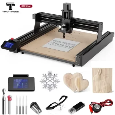 Máquina de corte de gravador CNC bifásico, TTC450, 120W, escultura a laser, GRBL, 3 eixos com controlador offline, fresamento corte gravura