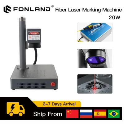 Fonland 20w 30 50 máquina de gravação a laser de fibra para impressora cnc de marcação de logotipo rápido trabalhando com joias de metal plástico