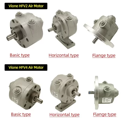 Air Operate Motor Vane, Palheta pneumática do motor com engrenagem, Tamanho pequeno e grande Potência Rotativa Vane, HFV2, HFV4