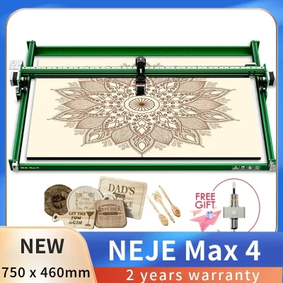 NEJE-Máquina de gravação e corte, Cortador de gravação a laser industrial de 4 eixos, Energia de pulso de alta eficiência, Max 4, 80 W, 120W, A40640, E40, E80
