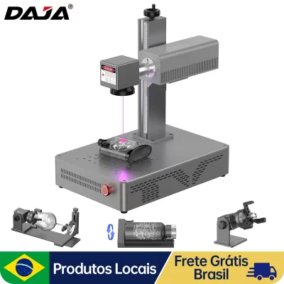 Máquina de marcação a laser UV DAJA, Gravador a laser CNC industrial portátil para todos os materiais, Vidro, Silicone, Metal, Madeira, Plástico, Couro